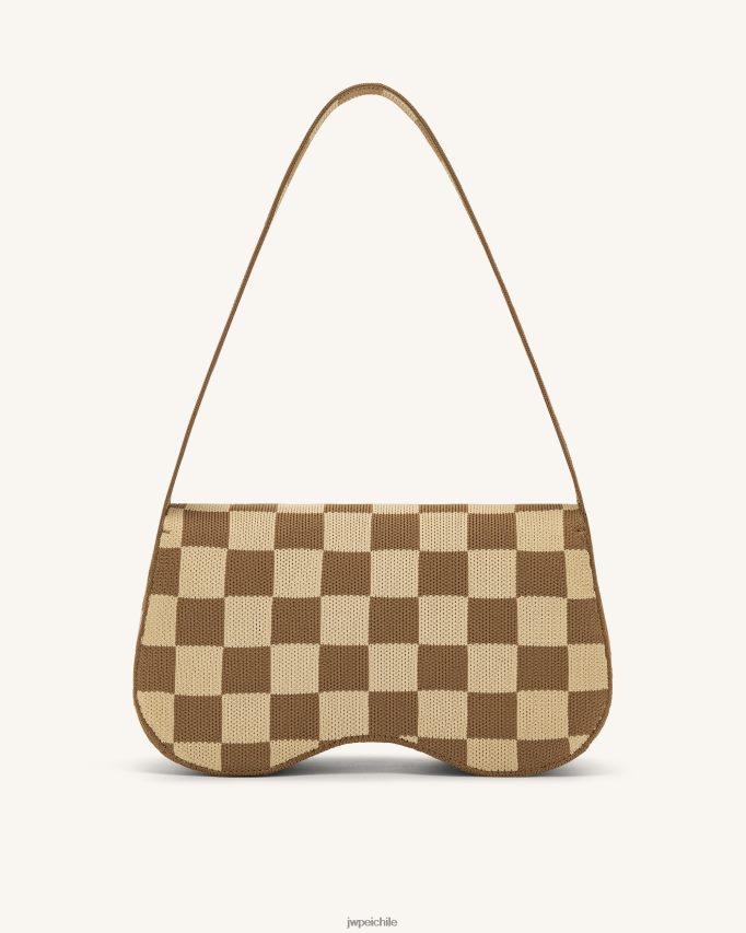 JW PEI bolsa de hombro becci de punto marrón y beige bolsa de hombro 26446P111