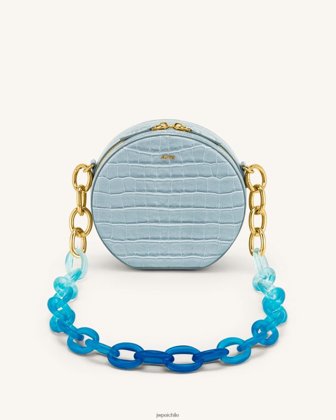 JW PEI bolsa de hombro con círculo de cadena acrílica degradada luna cocodrilo de hielo bolsa de hombro 26446P73