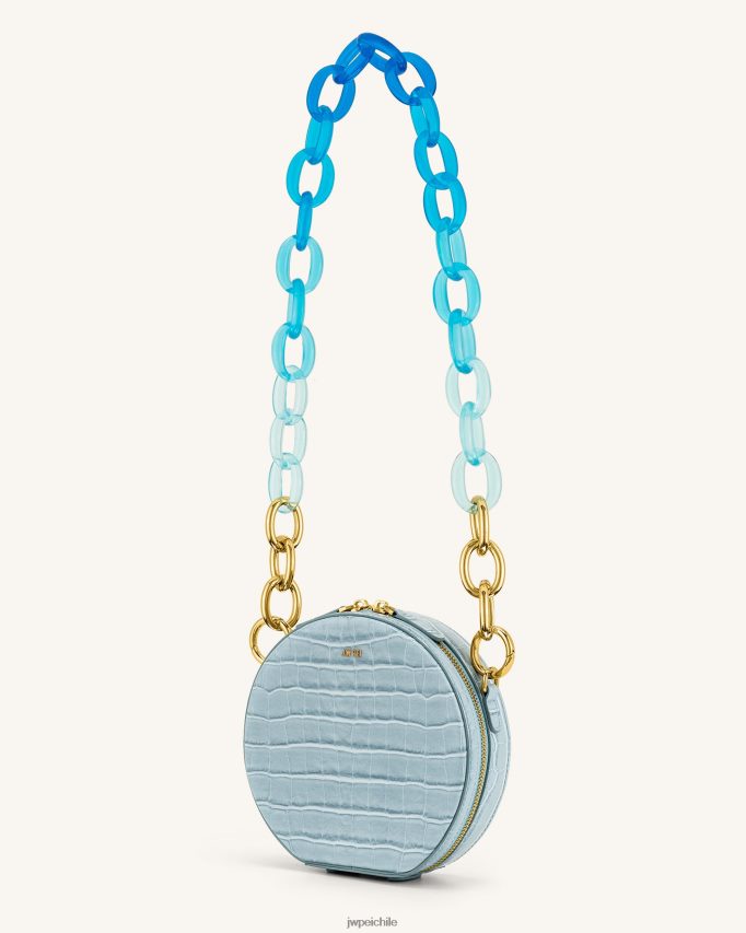 JW PEI bolsa de hombro con círculo de cadena acrílica degradada luna cocodrilo de hielo bolsa de hombro 26446P73