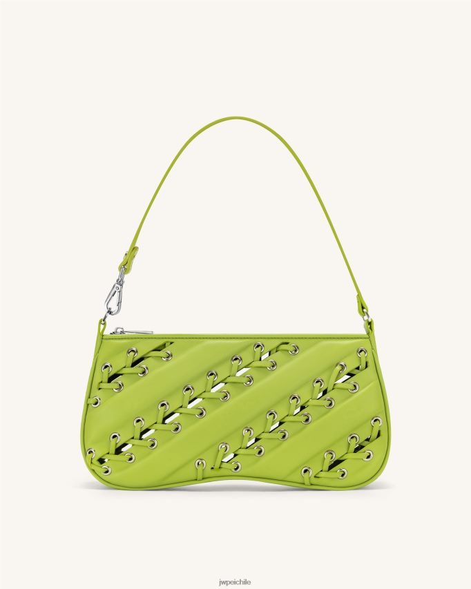 JW PEI bolsa de hombro con tiras eva verde ácido bolsa de hombro 26446P127