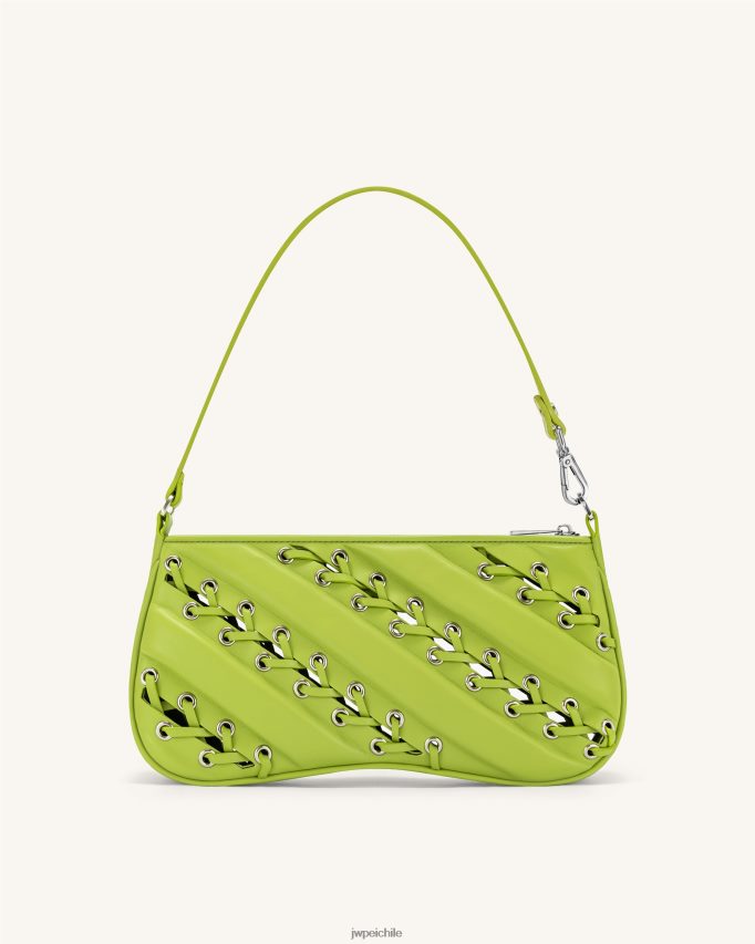 JW PEI bolsa de hombro con tiras eva verde ácido bolsa de hombro 26446P127