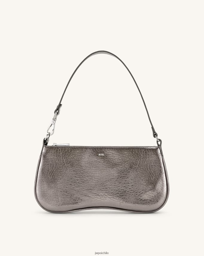 JW PEI bolsa de hombro eva metalizada gris bolsa de hombro 26446P134