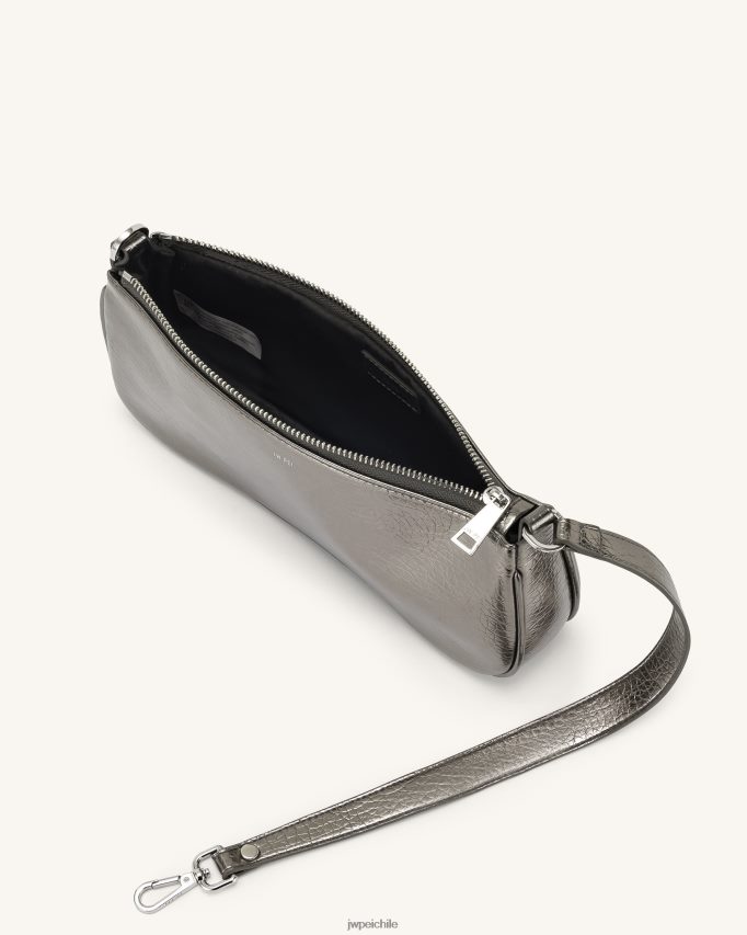 JW PEI bolsa de hombro eva metalizada gris bolsa de hombro 26446P134