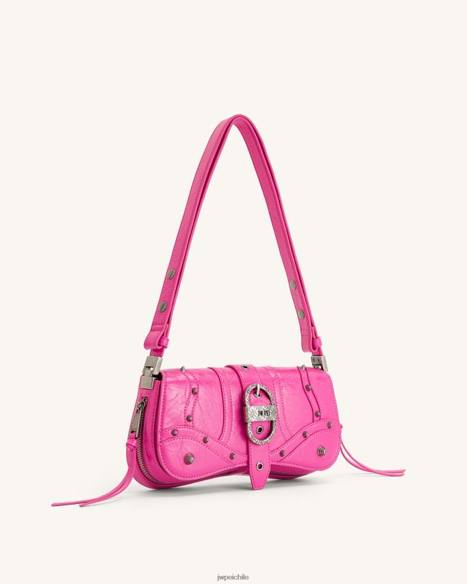 JW PEI bolso de hombro joy aplastado Rosa brillante bolsa de hombro 26446P161