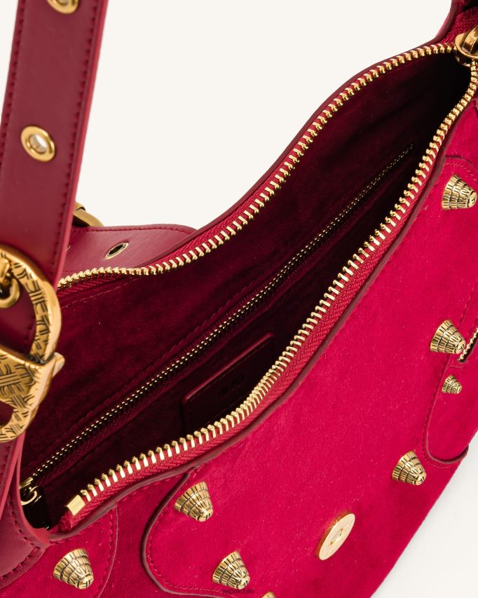 JW PEI bolso de hombro tessa de ante magenta profundo bolsa de hombro 26446P171