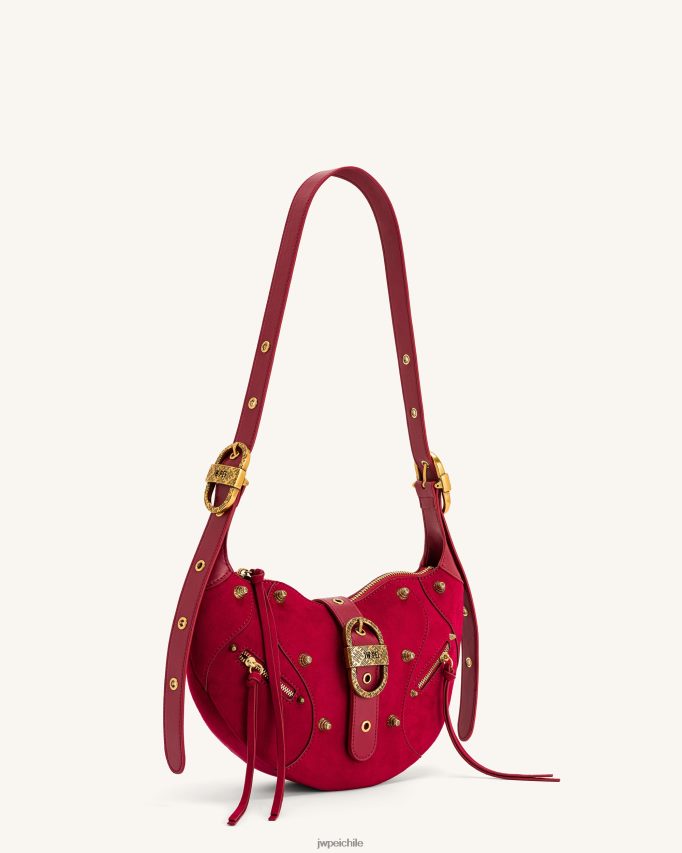 JW PEI bolso de hombro tessa de ante magenta profundo bolsa de hombro 26446P171
