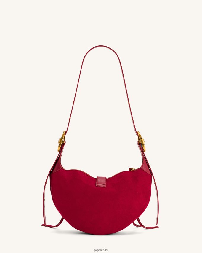 JW PEI bolso de hombro tessa de ante magenta profundo bolsa de hombro 26446P171