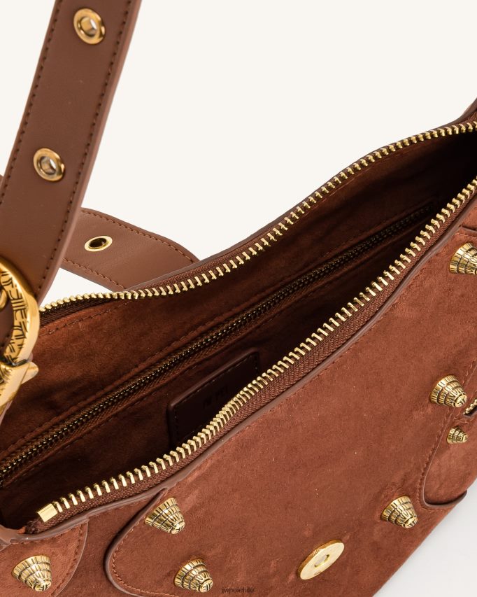 JW PEI bolso de hombro tessa de ante marrón abedul oscuro bolsa de hombro 26446P172