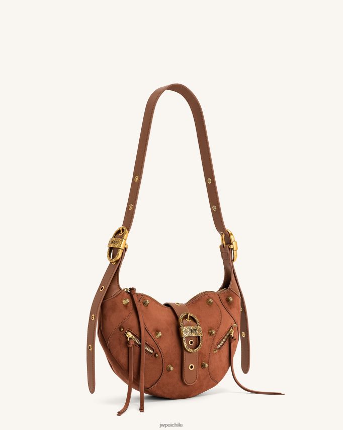 JW PEI bolso de hombro tessa de ante marrón abedul oscuro bolsa de hombro 26446P172