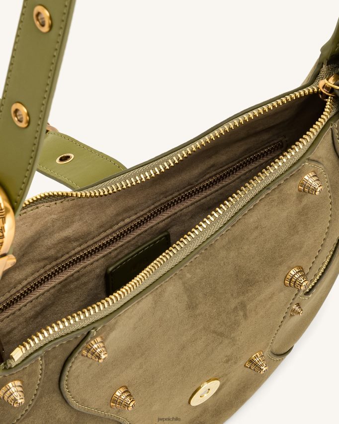JW PEI bolso de hombro tessa de ante oliva oscuro bolsa de hombro 26446P170