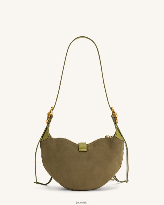 JW PEI bolso de hombro tessa de ante oliva oscuro bolsa de hombro 26446P170