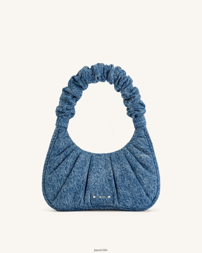 JW PEI bolso de mano gabbi denim fruncido hobo azul bolsa de hombro 26446P147