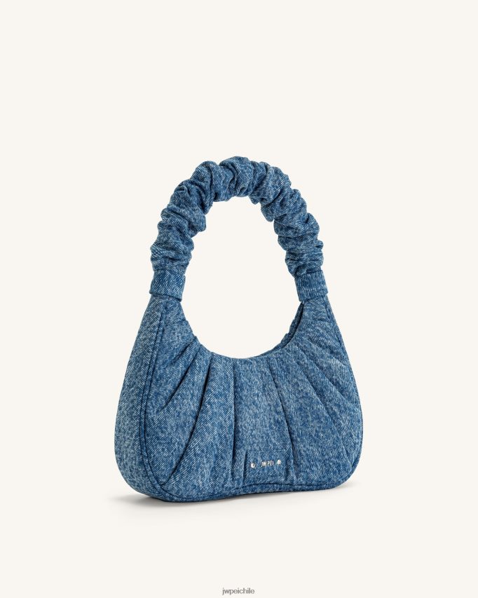JW PEI bolso de mano gabbi denim fruncido hobo azul bolsa de hombro 26446P147