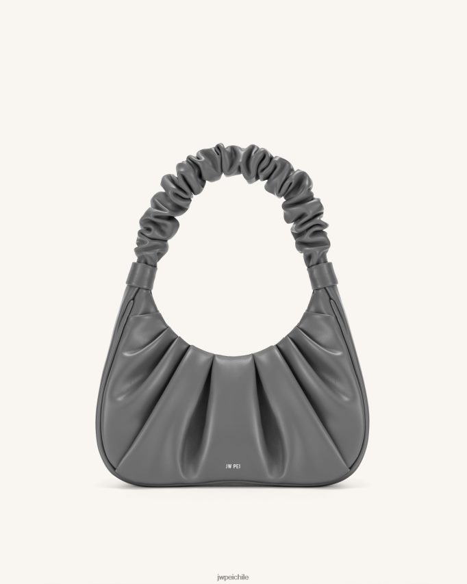 JW PEI bolso de mano gabbi fruncido gris bolsa de hombro 26446P124