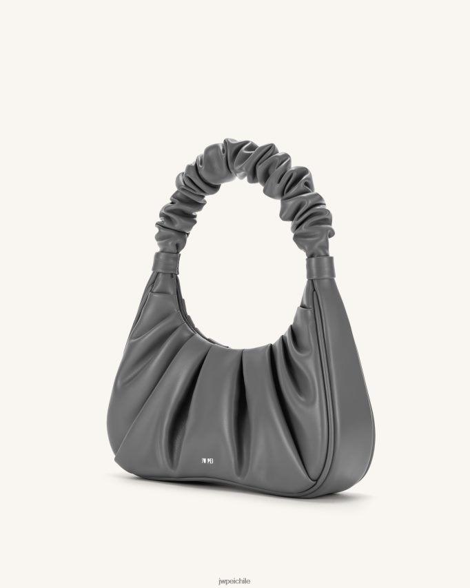 JW PEI bolso de mano gabbi fruncido gris bolsa de hombro 26446P124