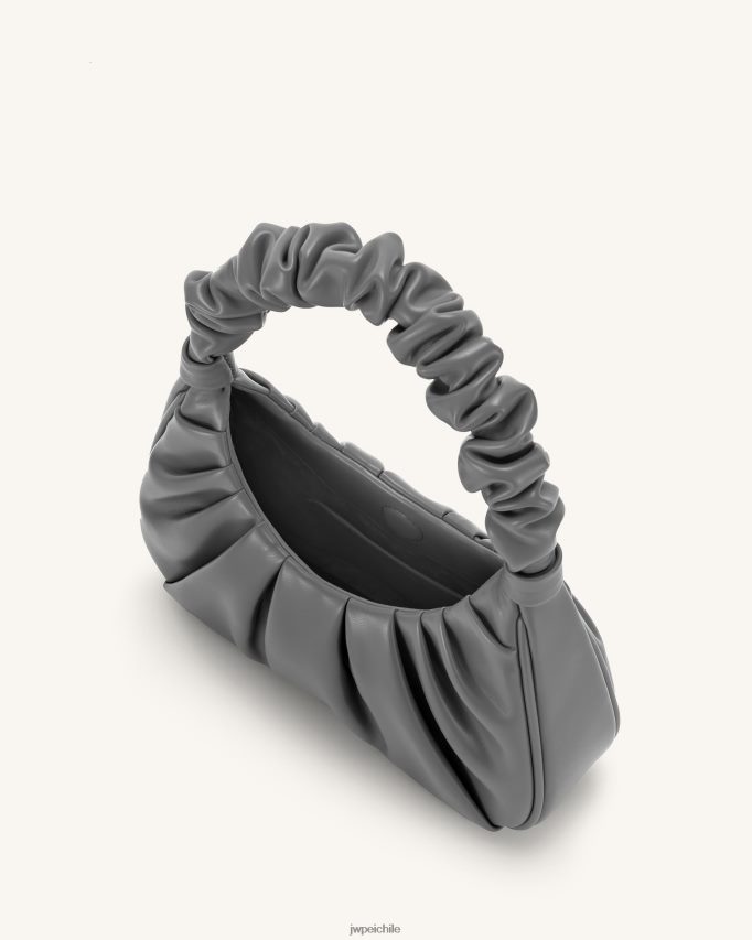 JW PEI bolso de mano gabbi fruncido gris bolsa de hombro 26446P124