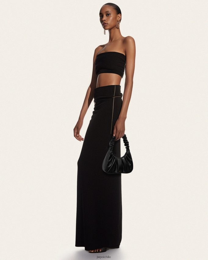 JW PEI bolso de mano gabbi fruncido negro bolsa de hombro 26446P55