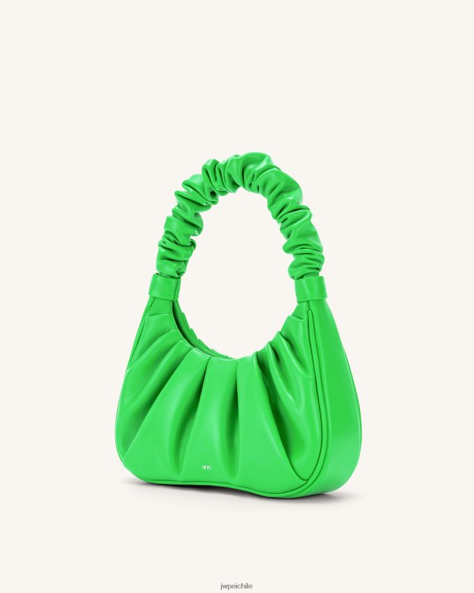 JW PEI bolso de mano gabbi fruncido verde neón bolsa de hombro 26446P137