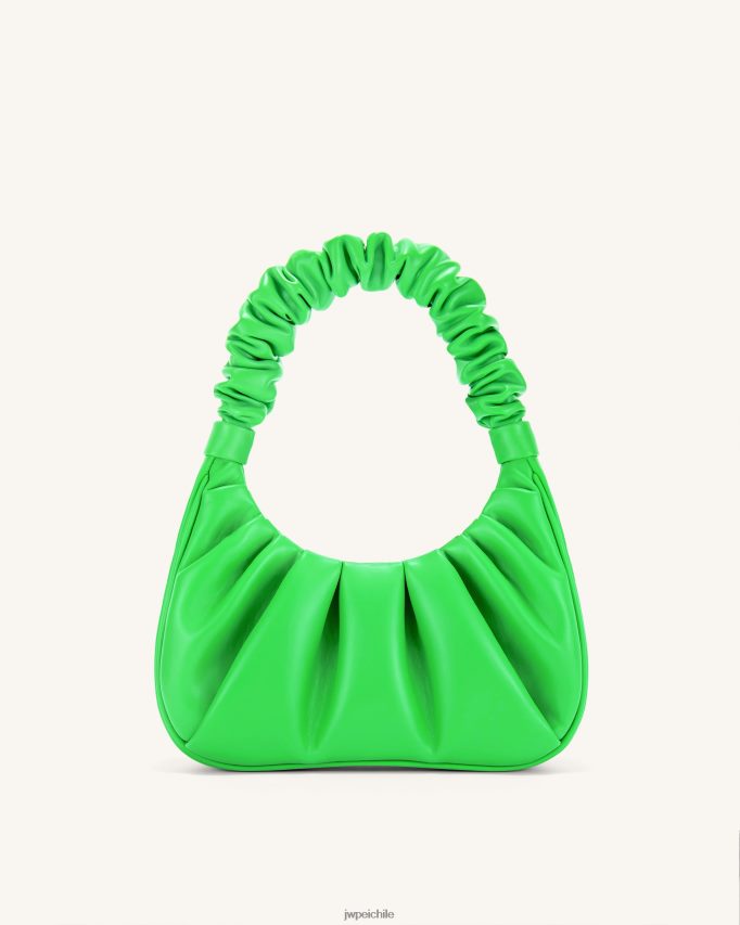 JW PEI bolso de mano gabbi fruncido verde neón bolsa de hombro 26446P137