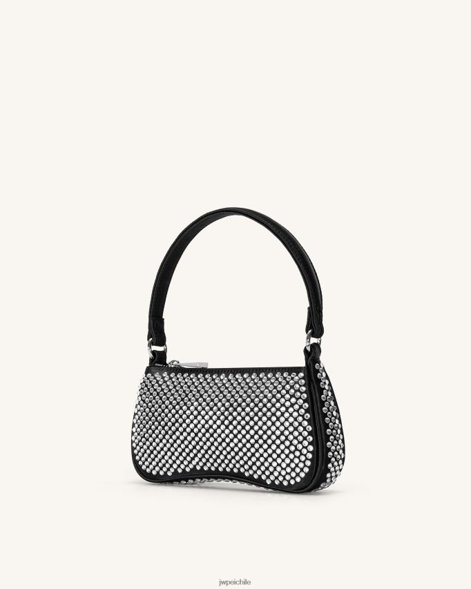 JW PEI minibolso de hombro de cristal artificial eva negro bolsa de hombro 26446P126