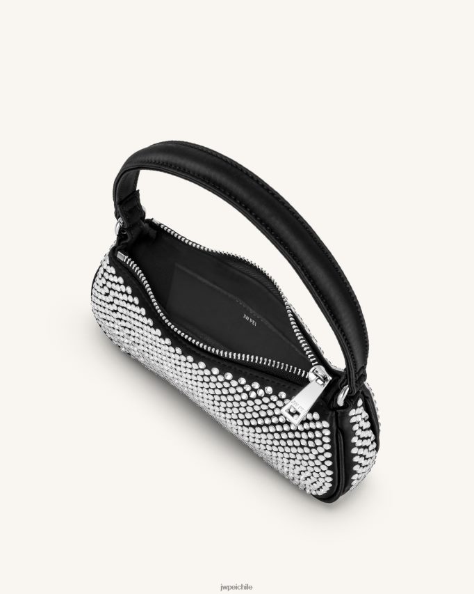 JW PEI minibolso de hombro de cristal artificial eva negro bolsa de hombro 26446P126