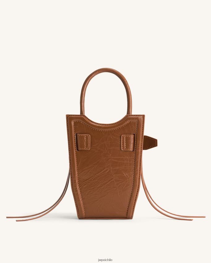 JW PEI bolsa de teléfono con correas aplastadas fei marrón bolsa de teléfono 26446P241