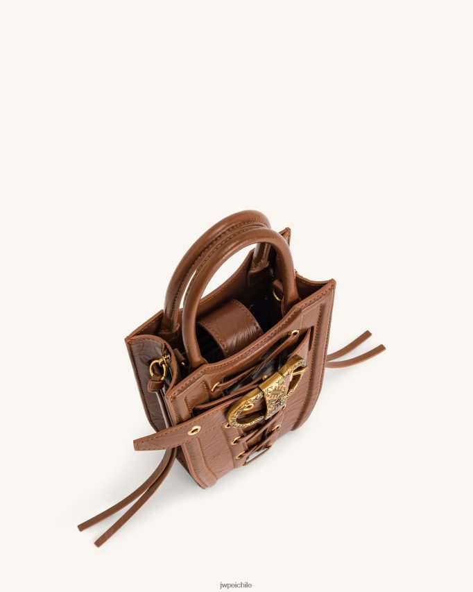 JW PEI bolsa de teléfono con correas aplastadas fei marrón bolsa de teléfono 26446P241