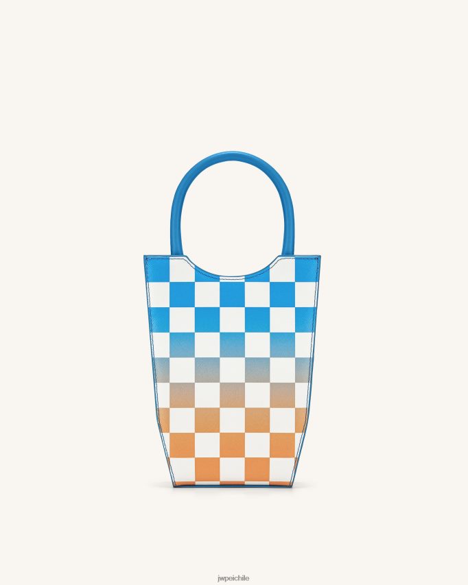 JW PEI bolsa de teléfono de tablero de ajedrez degradado fei lago azul y naranja bolsa de teléfono 26446P232