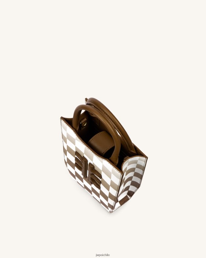 JW PEI bolsa de teléfono de tablero de ajedrez degradado fei marrón bolsa de teléfono 26446P228