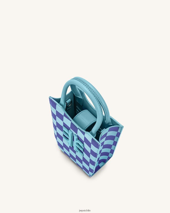 JW PEI bolsa de teléfono de tablero de ajedrez fei azul claro y azul oscuro bolsa de teléfono 26446P234