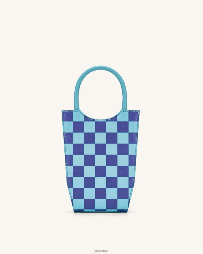 JW PEI bolsa de teléfono de tablero de ajedrez fei azul claro y azul oscuro bolsa de teléfono 26446P234