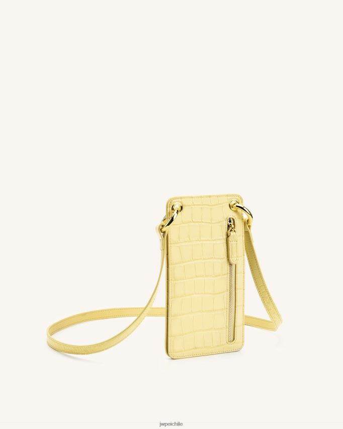 JW PEI bolsa de teléfono quinn cocodrilo amarillo claro bolsa de teléfono 26446P213