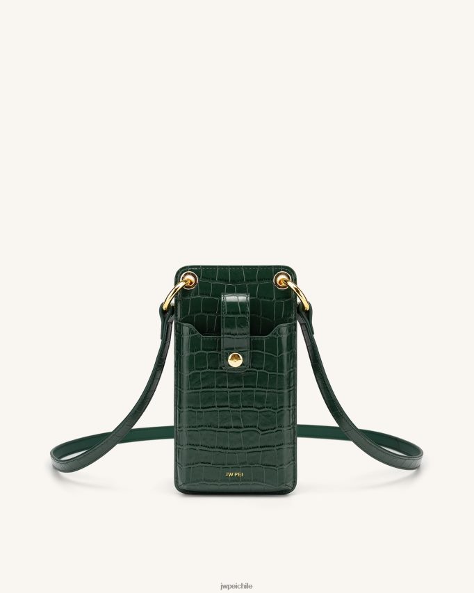 JW PEI bolsa de teléfono quinn cocodrilo verde oscuro bolsa de teléfono 26446P188