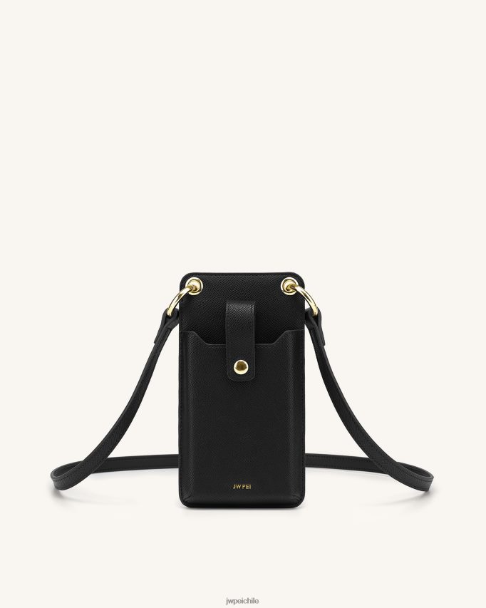 JW PEI bolsa de teléfono quinn cuero vegano granulado negro bolsa de teléfono 26446P189