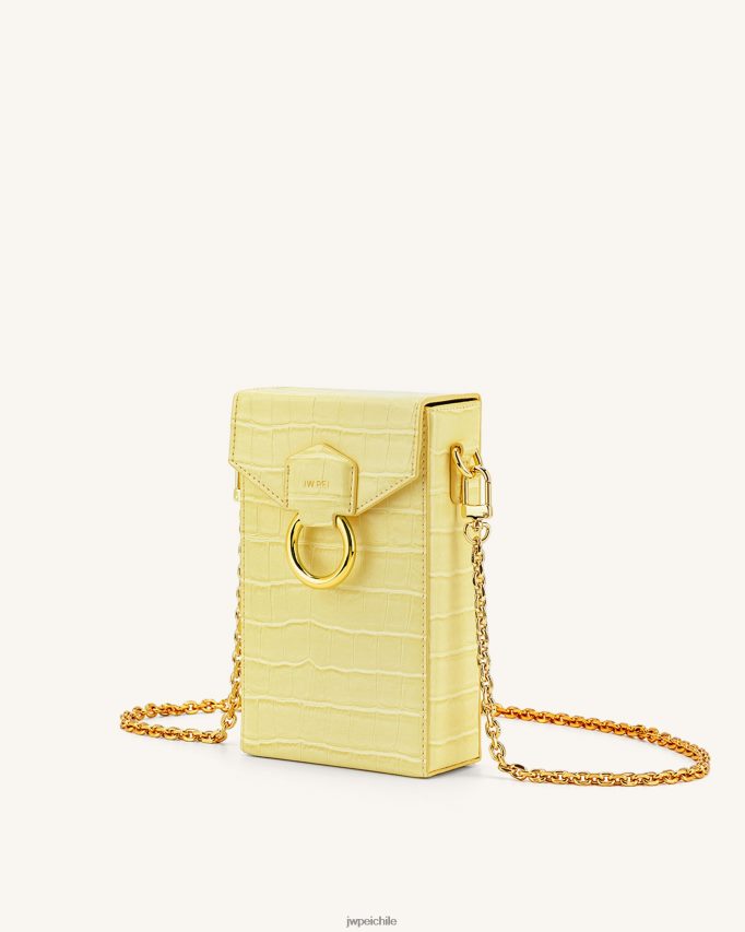 JW PEI caja del teléfono de la cadena del gradiente de lola cocodrilo amarillo claro bolsa de teléfono 26446P193