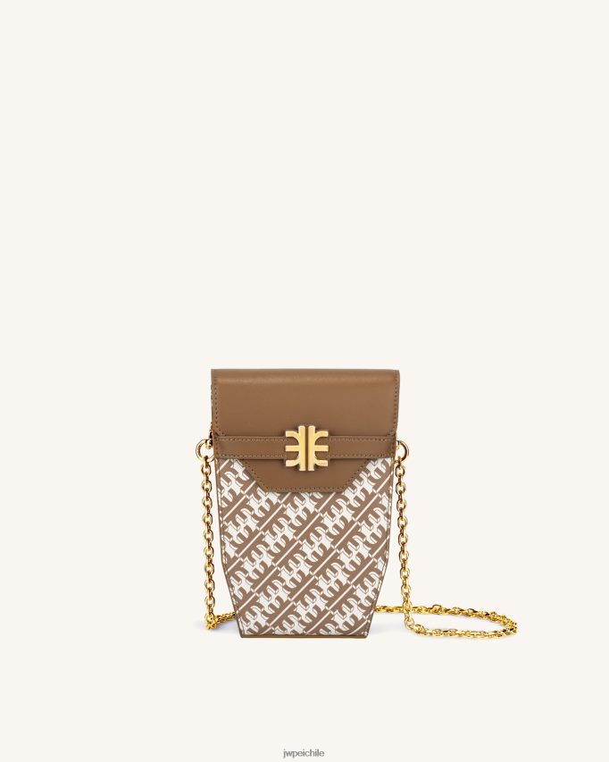 JW PEI caja del teléfono de la cadena fei marrón bolsa de teléfono 26446P210