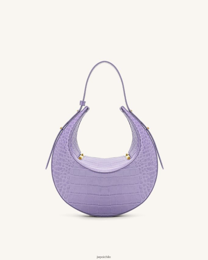 JW PEI bolsa rantán cocodrilo morado bolsa de asa 26446P176