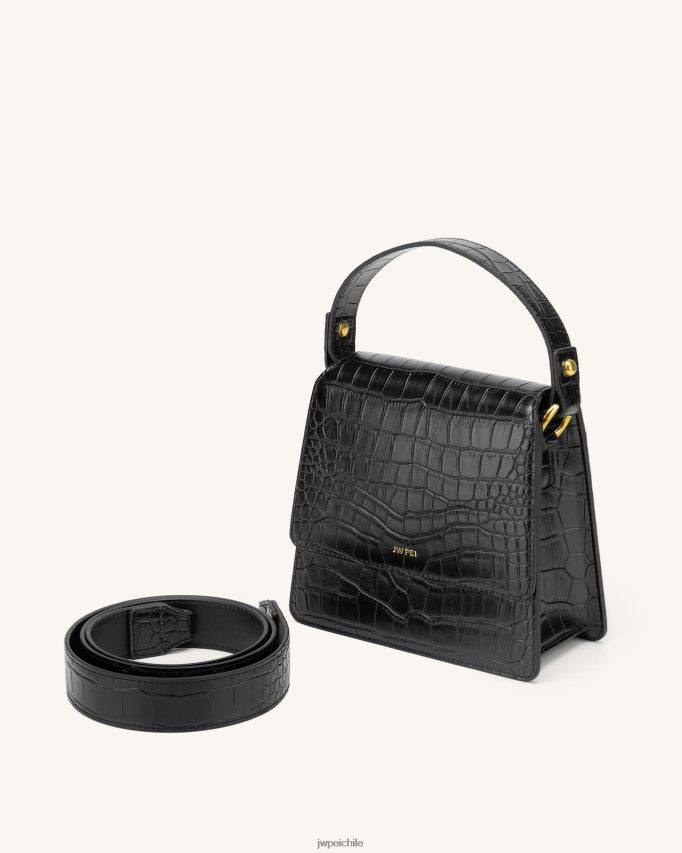 JW PEI bolso con asa superior fae cocodrilo negro bolsa de asa 26446P174