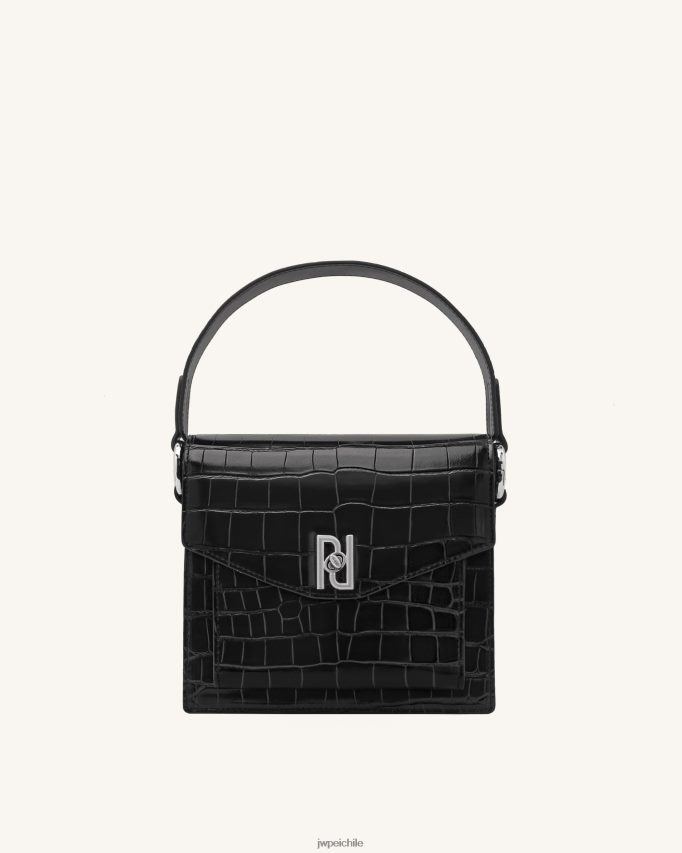 JW PEI bolso lucy cocodrilo negro bolsa de asa 26446P183