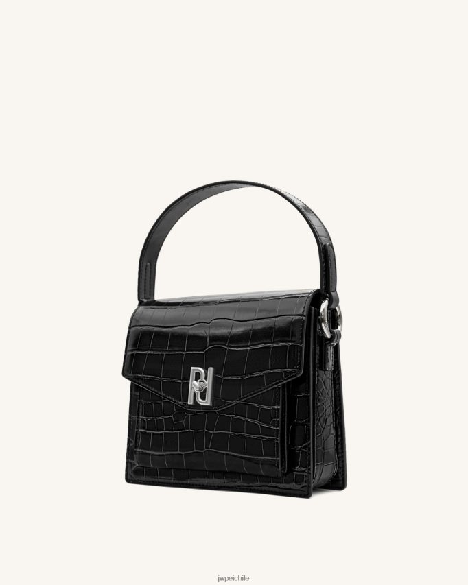 JW PEI bolso lucy cocodrilo negro bolsa de asa 26446P183