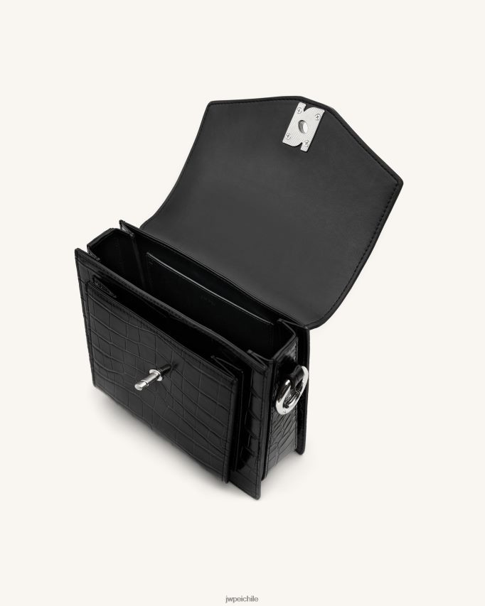 JW PEI bolso lucy cocodrilo negro bolsa de asa 26446P183