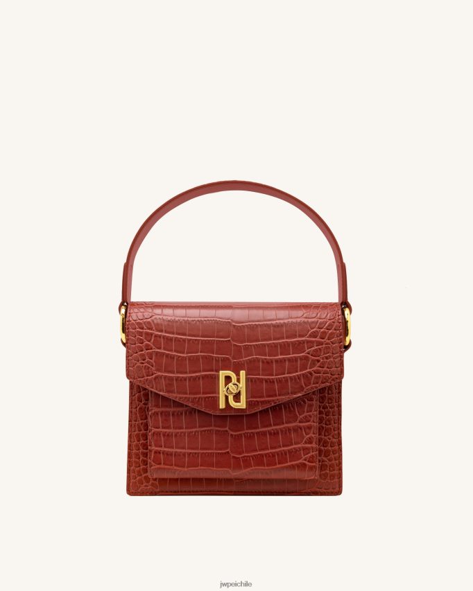 JW PEI bolso lucy cocodrilo rojo vino bolsa de asa 26446P182