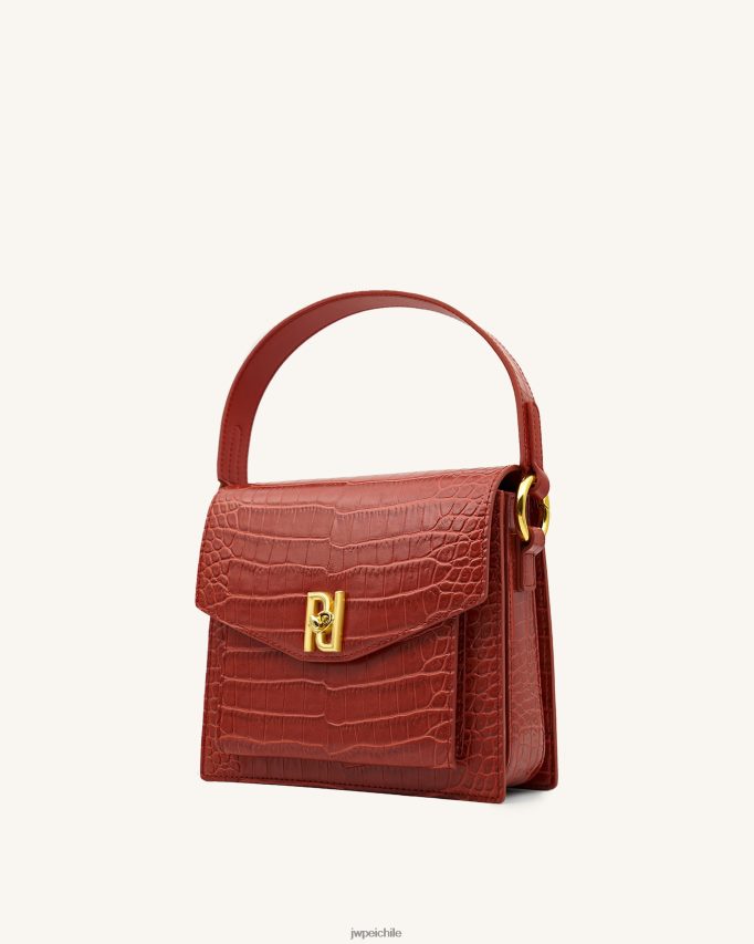 JW PEI bolso lucy cocodrilo rojo vino bolsa de asa 26446P182