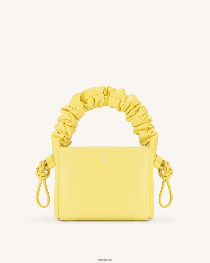 JW PEI bolso rylee plisado con cordón en la parte superior amarillo claro bolsa de asa 26446P175