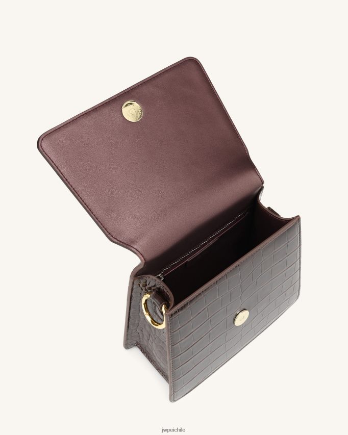 JW PEI bandolera Fae con asa en la parte superior cocodrilo nutella bandolera 26446P32