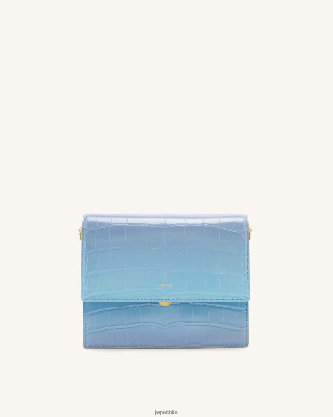 JW PEI bandolera mini con solapa cocodrilo degradado azul y morado bandolera 26446P42