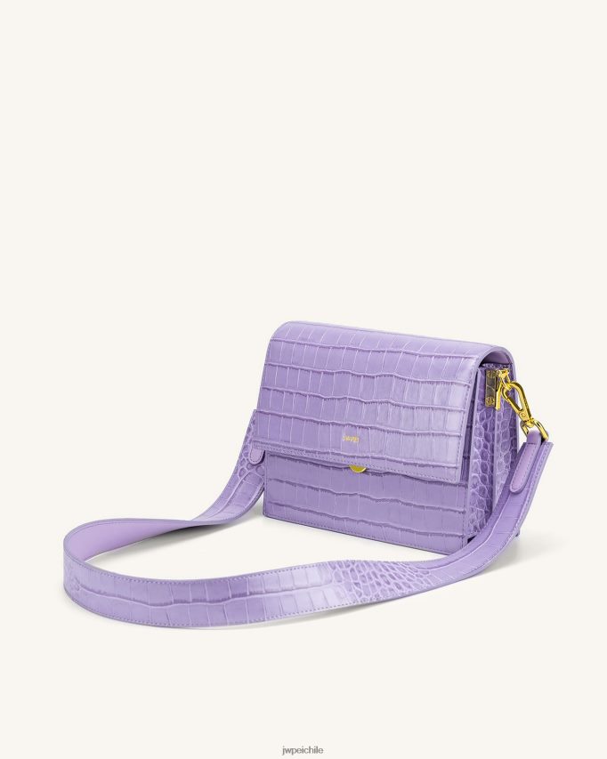 JW PEI bandolera mini con solapa cocodrilo morado bandolera 26446P27