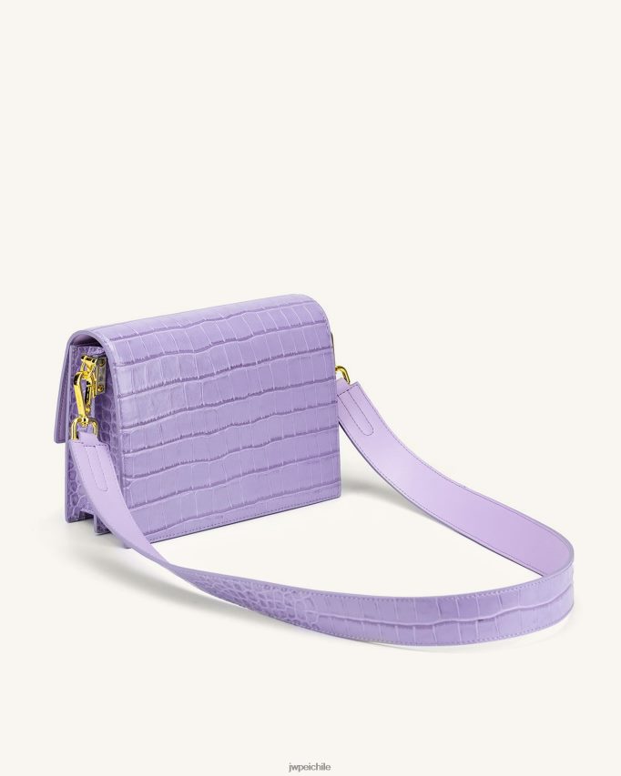 JW PEI bandolera mini con solapa cocodrilo morado bandolera 26446P27