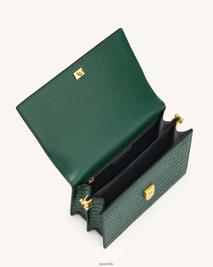 JW PEI bandolera mini con solapa cocodrilo verde oscuro bandolera 26446P4