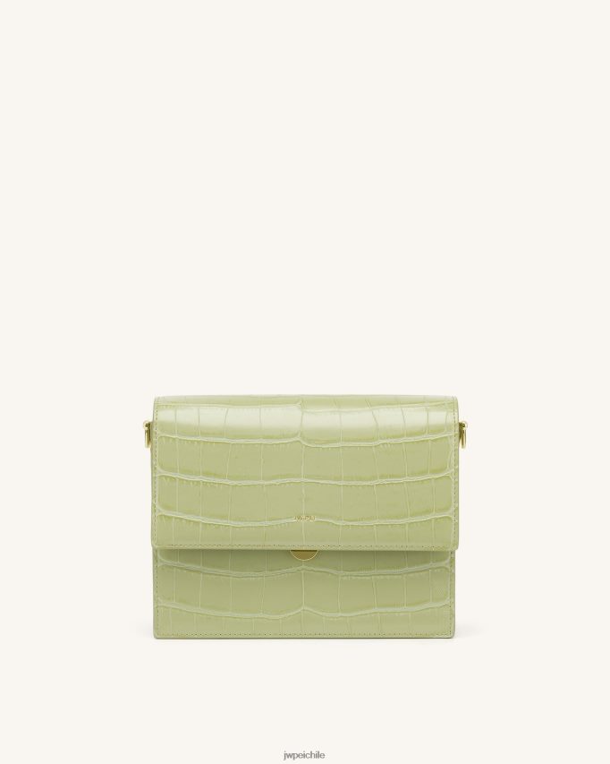 JW PEI bandolera mini con solapa cocodrilo verde salvia bandolera 26446P22